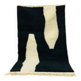 Traditional handmade woolen white-black rug 250cmx150cm
