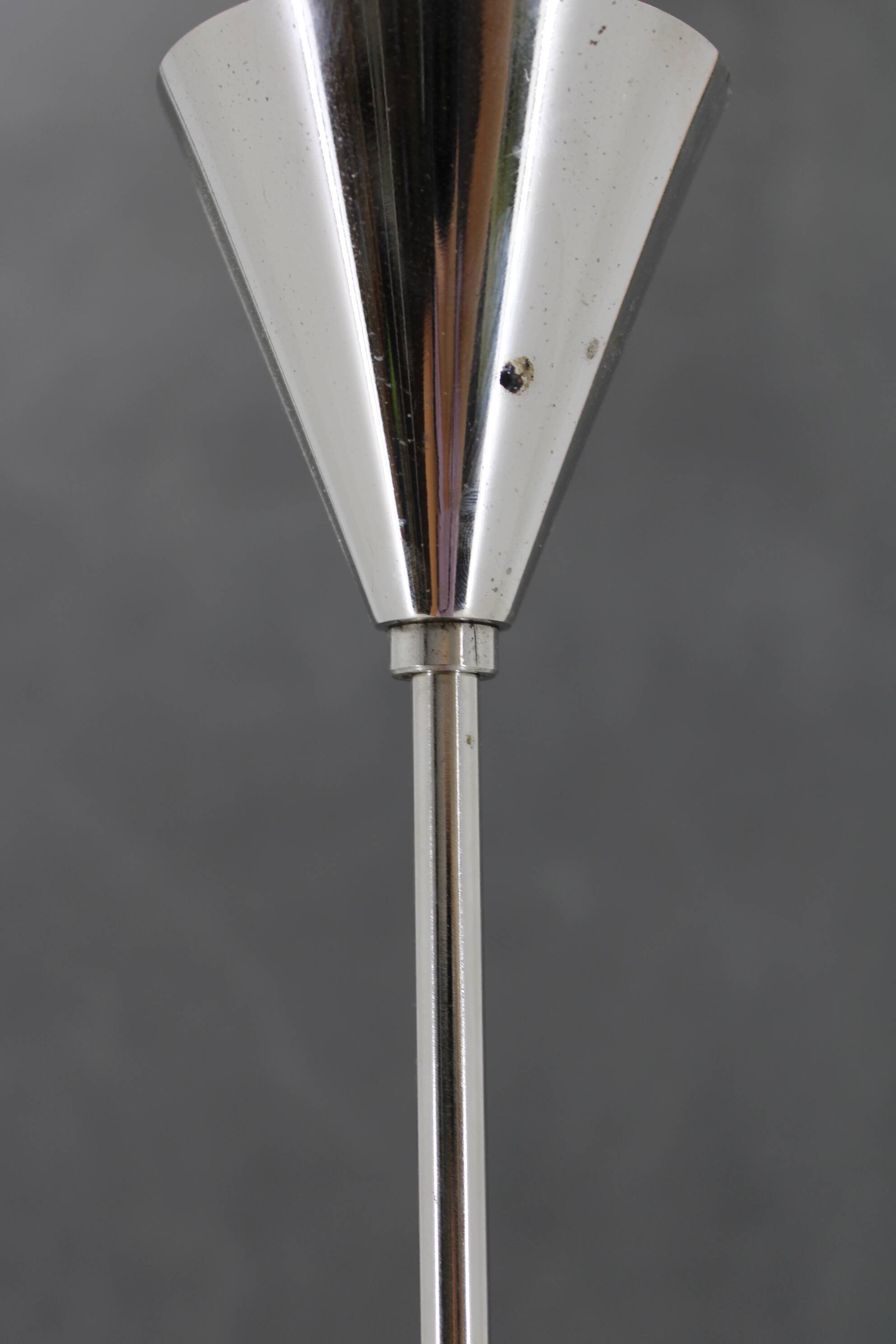 1970s Sputnik Chrome Plated 9-Flamming Chandelier by Kamenicky Senov , Czechoslovakia