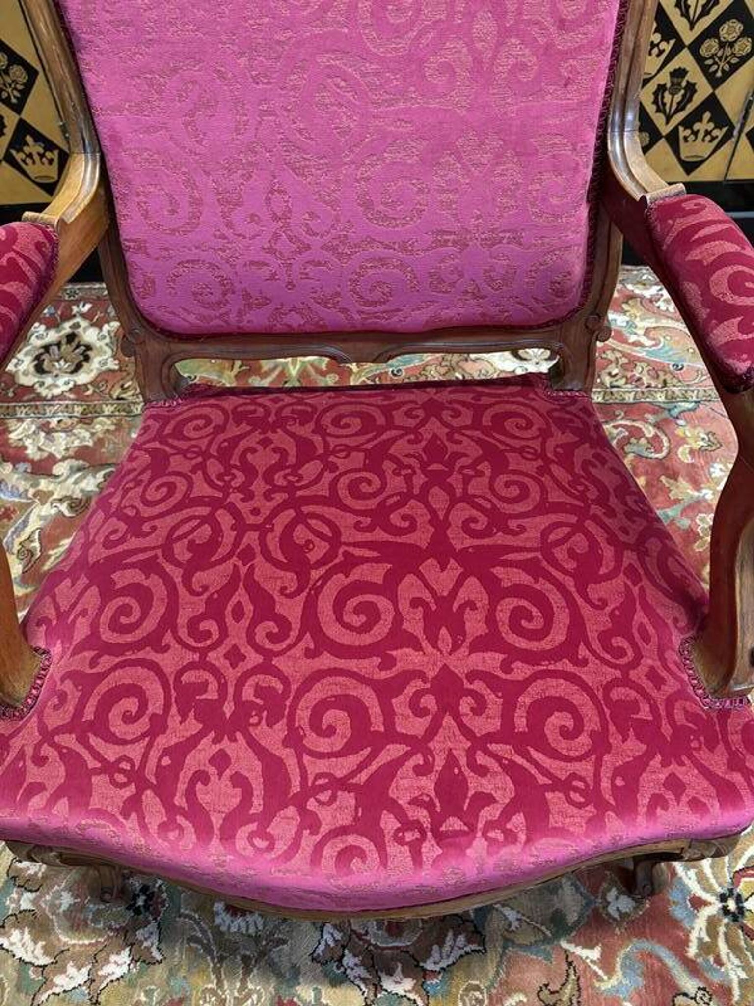 Pair of Louis XV style armchairs, 19th century