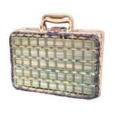 Wicker picnic suitcase