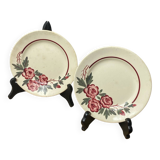 Two Digoin Sarreguemines dessert plates