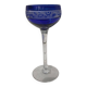 Verre à vin 14cl cristal de Nancy Houillon doublé bleu frise florale