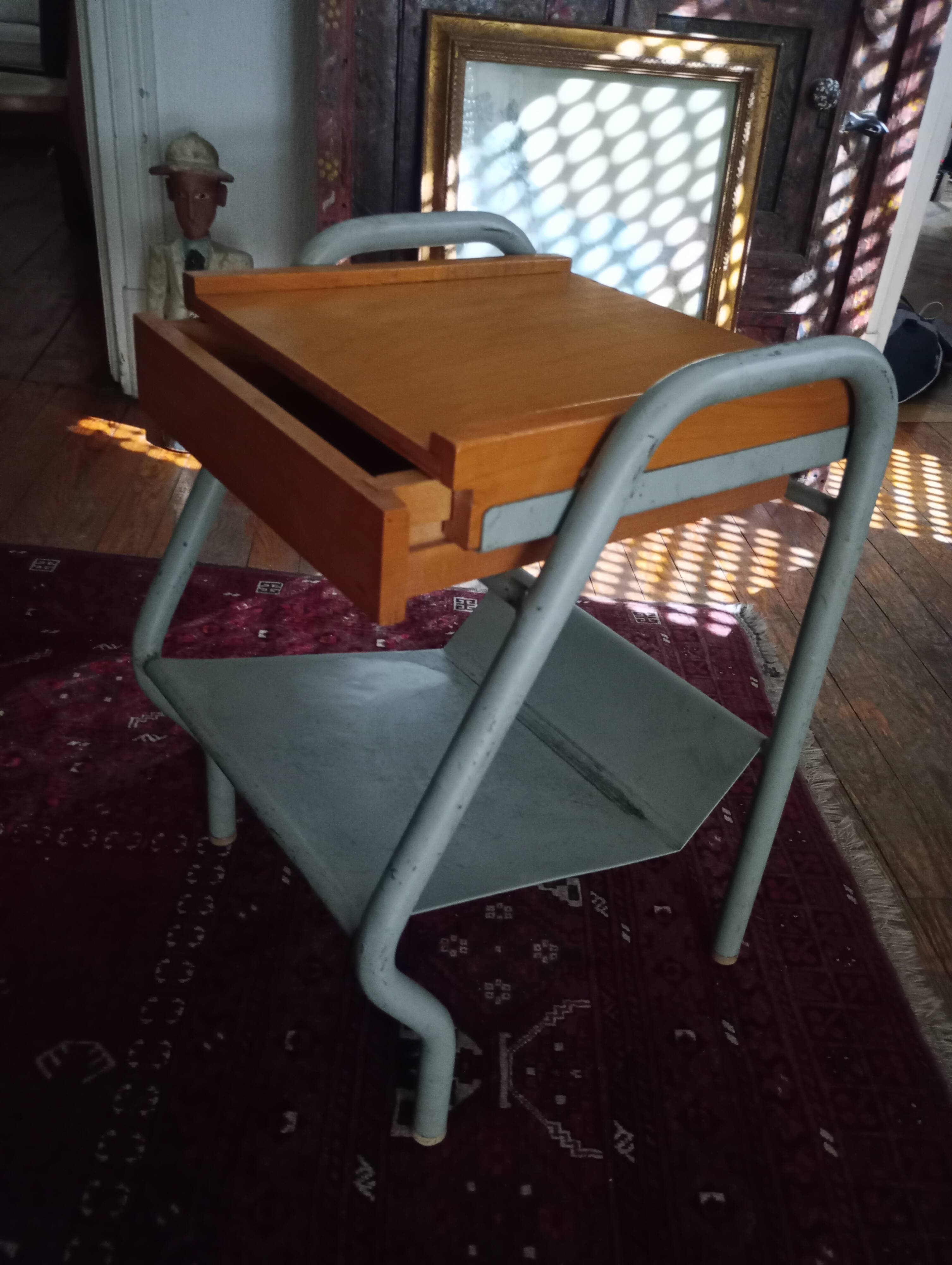 1950s boarding school bedside table.