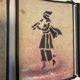 Vintage 1930s triptych mirror depicting a barber, hairdresser, and young dancer
