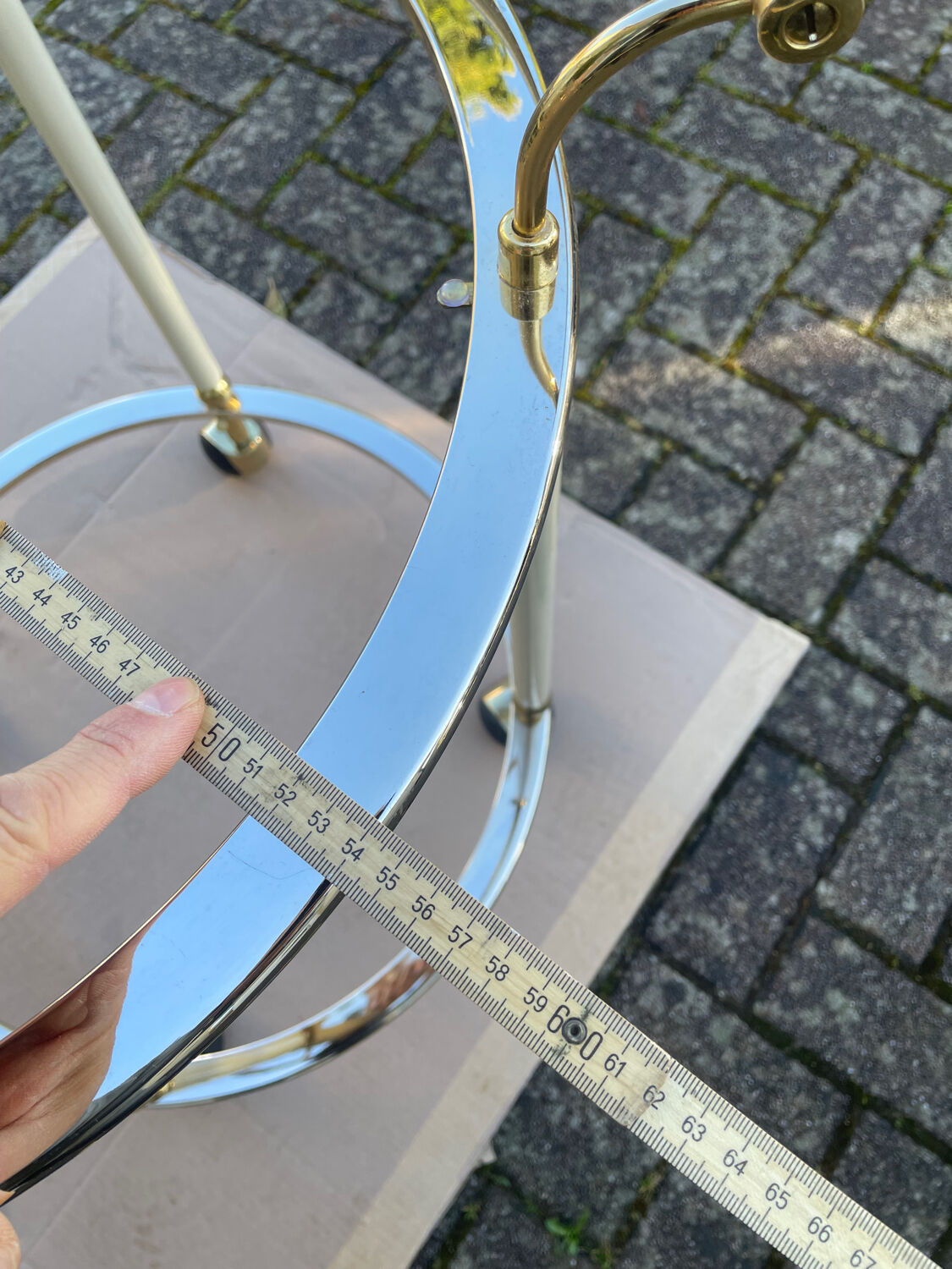 1960s glass and brass bar cart