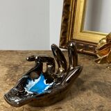 Vallauris iridescent ceramic hand emptier