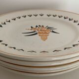 5 assiettes plates Longwy