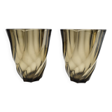 Pair of 50's smoked glass vases