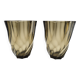 Pair of 50's smoked glass vases