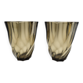 Pair of 50's smoked glass vases