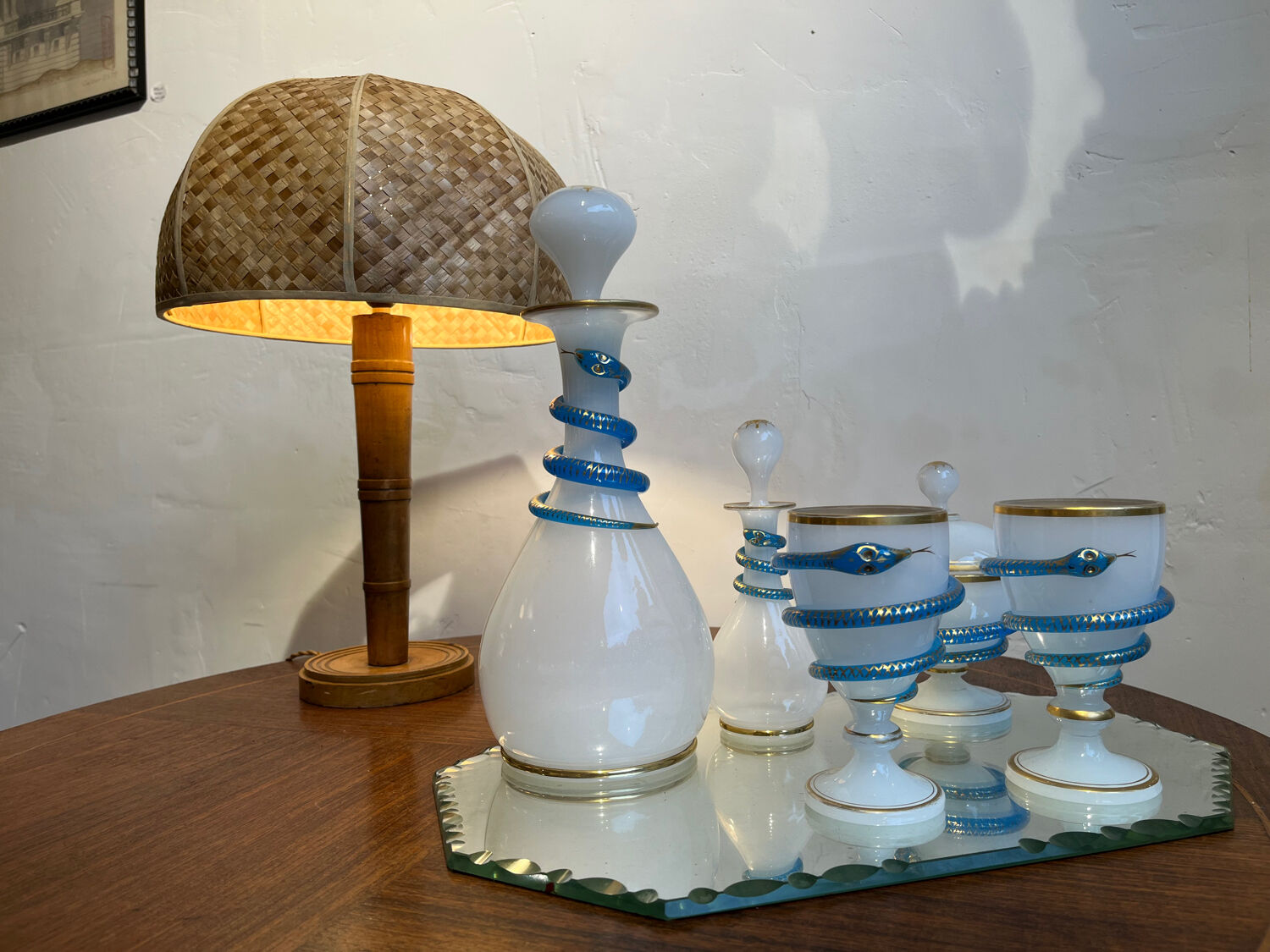 Wooden table lamp 1950