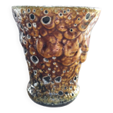 Small honey ocher lava enamel vase
