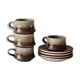 Tasses et soucoupes en grès
