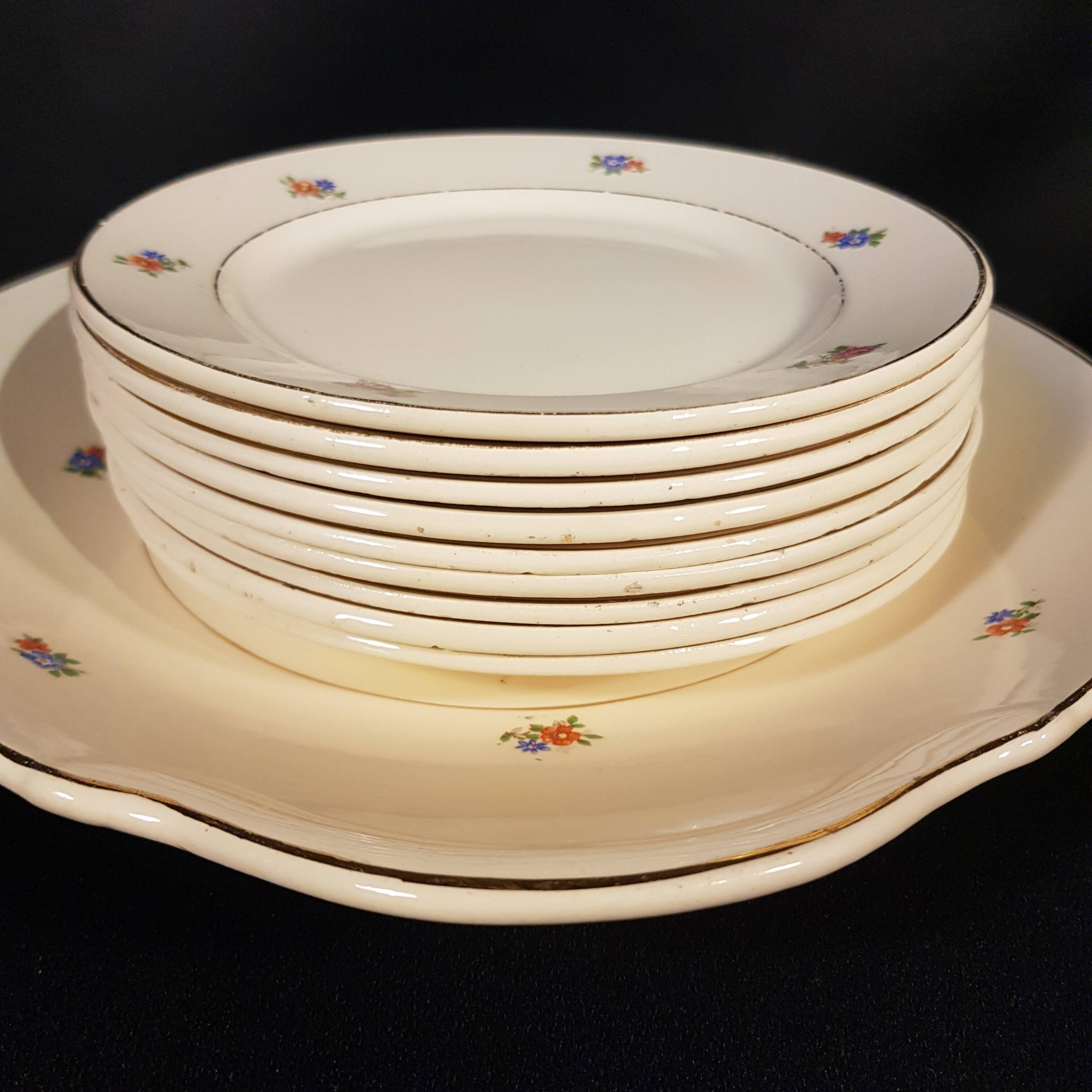 Old Badonviller dessert service