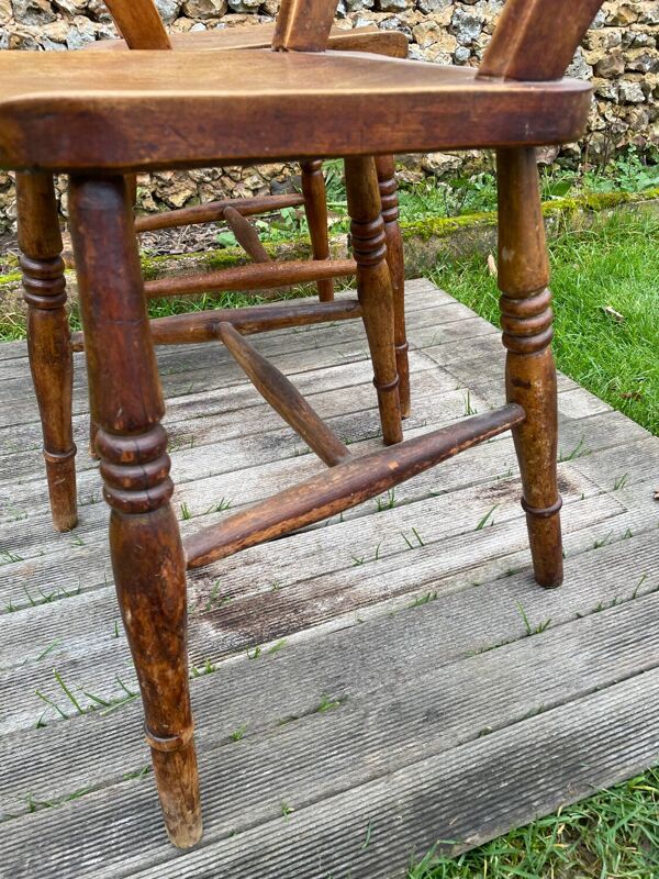 Paire de chaises de ferme anglaises XIX e