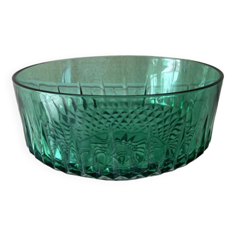 Green glass salad bowl Arcoroc France Vintage