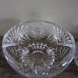 Cut glass sugar bowl on a stand