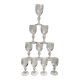 Set of 10 small glasses with feet / crystal liquor engraved 30s