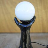 Vintage table lamp, bedside lamp, hand-shaped ceramic lamp with ball globe, side lamp