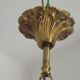 Lustre en bronze à 6 lumières, en cristal, en cage à 3 côtés de style Art Nouveau.
