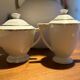 Sugar bowl and milk jug in Limoge porcelain