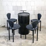 Set di sedie e contenitore stile Postmoderno Anni 80