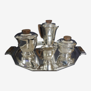 Boulenger coffee and tea service in silver metal