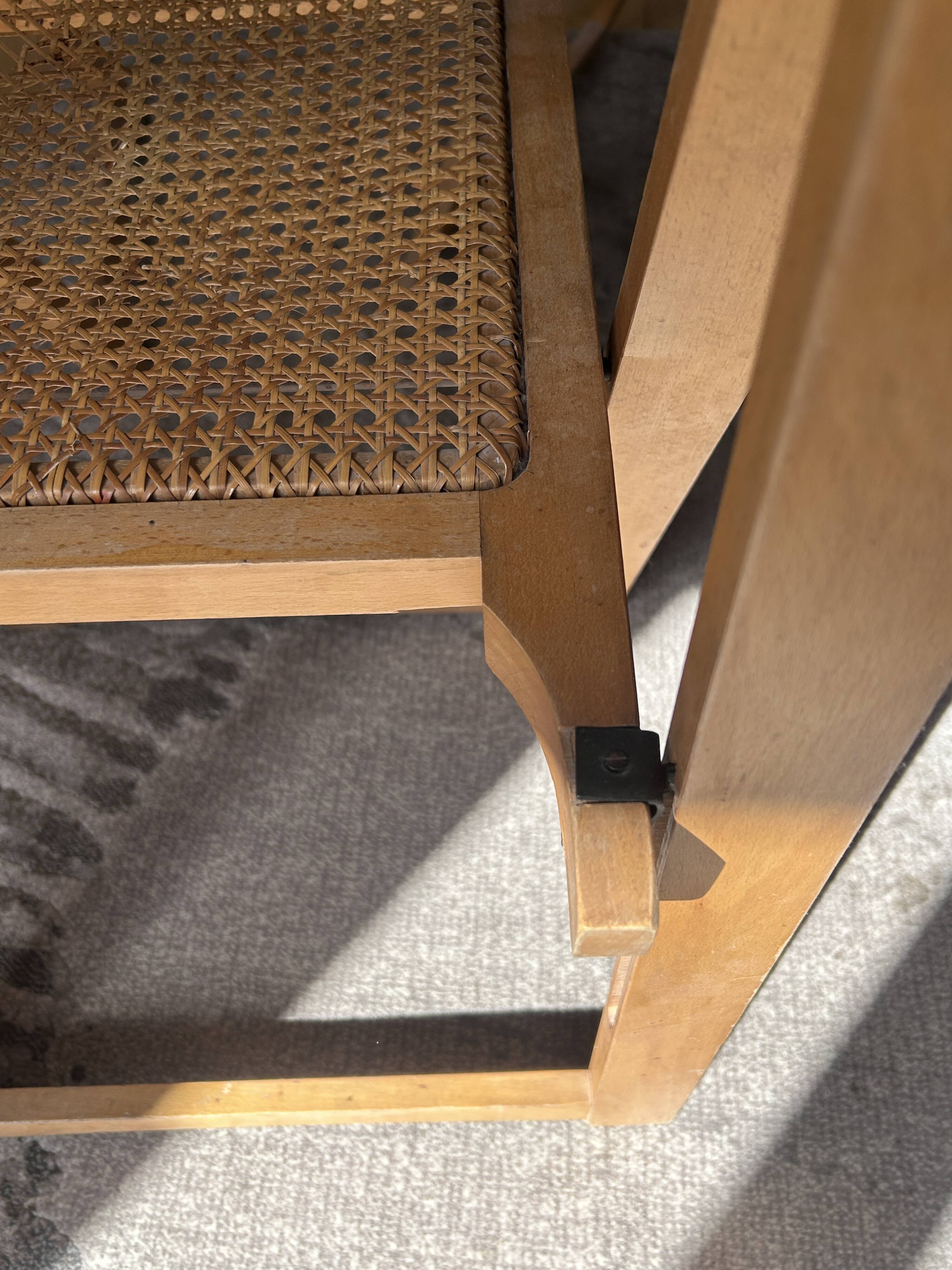 Chaise pliante bois et cannage Jacober