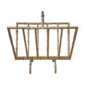 Porte-revue en métal doré faux bambou années 50