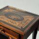 ELEGANCE - Side table in marquetry and brass