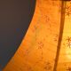 Vintage floor lamp in gold metal with yellow shade