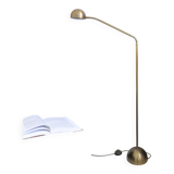 Lampadaire vintage Hustadt à 2 têtes flexibles, laiton mat