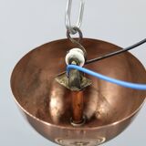 1930s "ufo" chandelier in copper finish by josef hurka, czechoslova