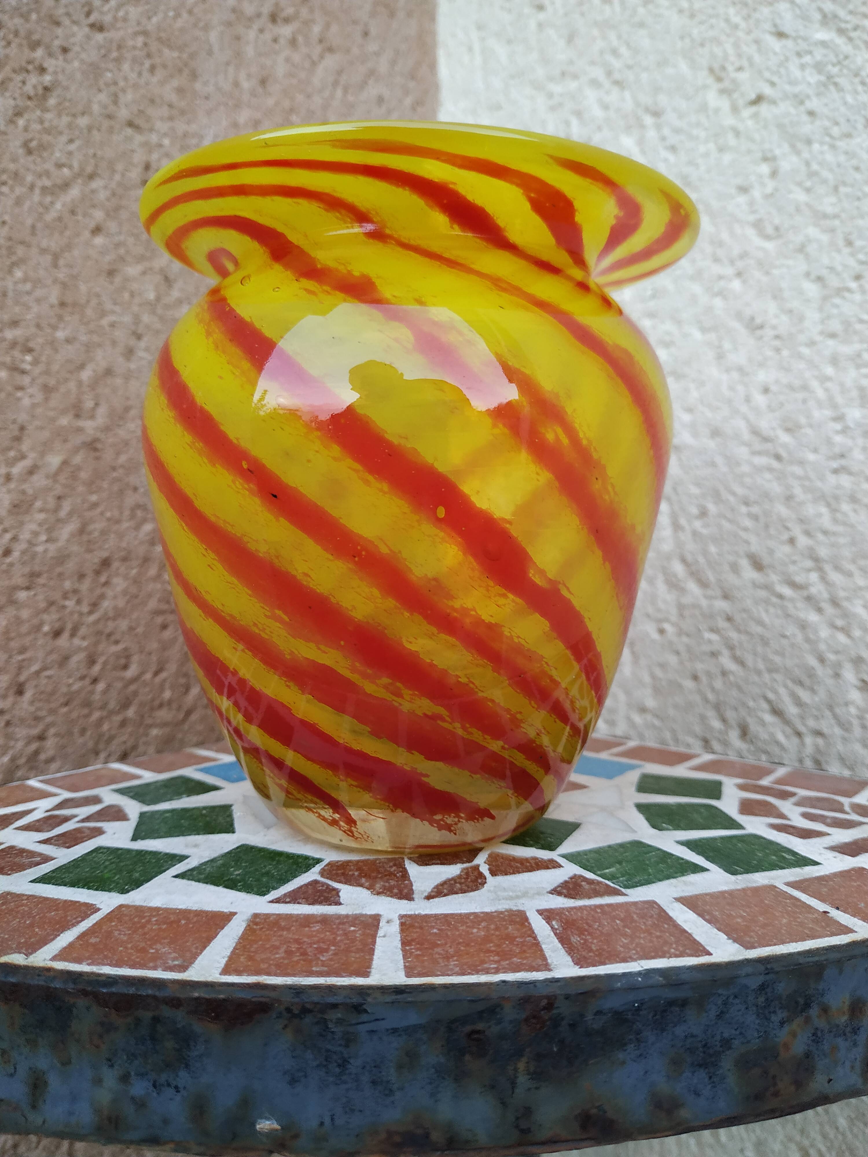 Eric Lindgren's blown glass vase from Claret Glassworks