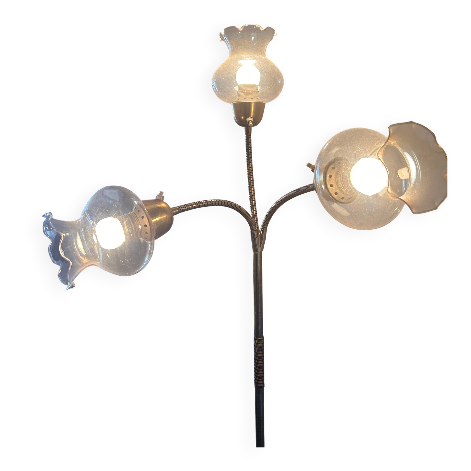 Floral floor lamp with 3 branches
