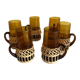 Glass mug in orangeade 60s