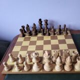 Complete regency wooden chess set with chessboard 31 cm x 31 cm