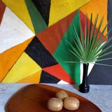 Scandinavian tray in solid teak free form 50s