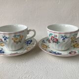 2 tasses et sous-tasses Churchill fleurs Rosetta