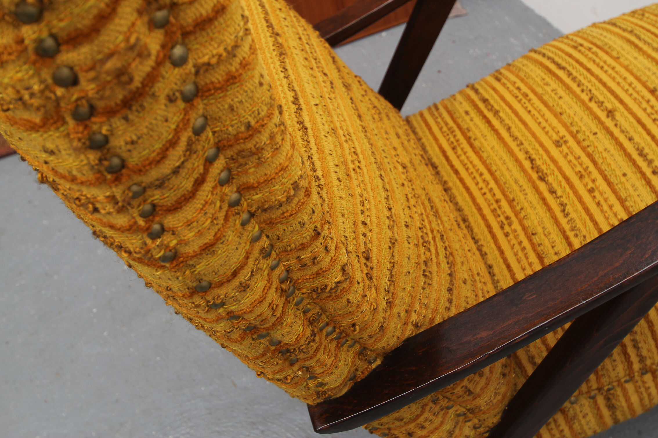 1950s highback chair ocher-yellow