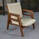 Fauteuil moderniste en acajou et skaï 1940-1950