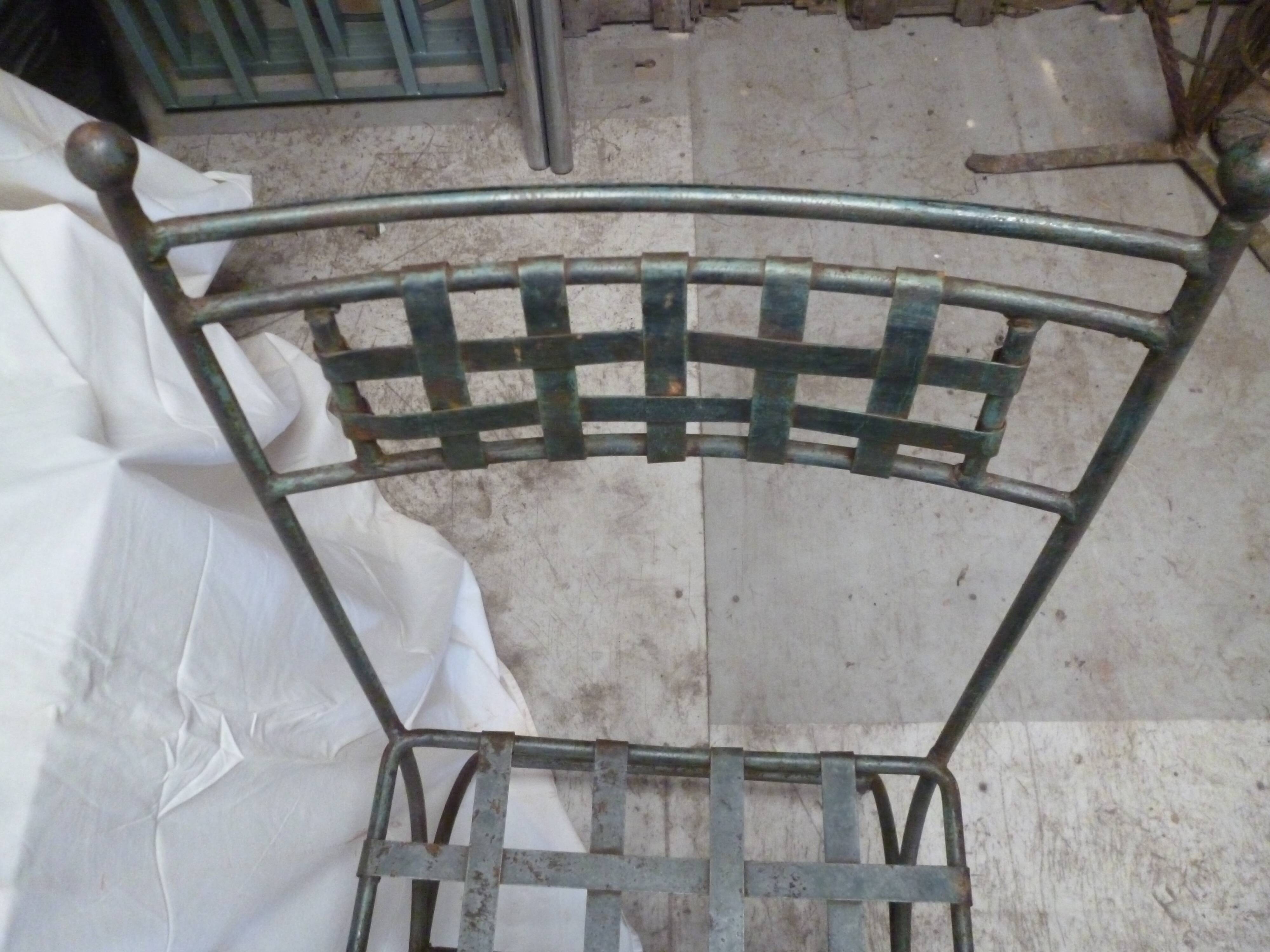 Suite of 6 iron garden chairs