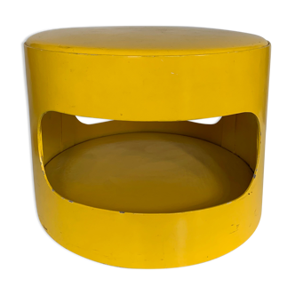 Tabouret en carton thermomoulé laqué jaune, Jean-Louis Avril