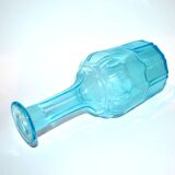 Vintage turquoise blue molded glass carafe 24cm