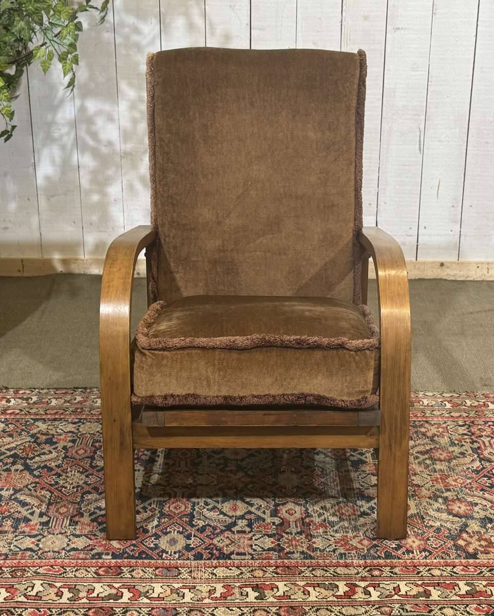 1930s English bridge chair in beech.
