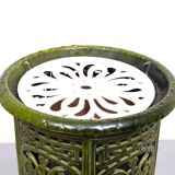 19th Century French Green Enameled Cast Iron Heater Stove