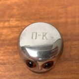 Set of 5 metal shot glasses in German owl style from the mid-century, 1960s.