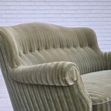 1960s, Danish 2-seater sofa, original furniture velour, beech wood.