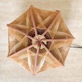 Scandinavian lamp in wood and threads of the 60s