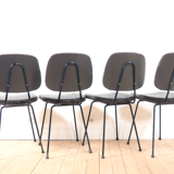 Ensemble de 4 chaises en Skaï années 60